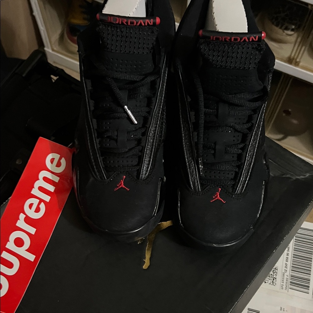 Black and Red Jordan 2018 14 Ferrari Italian leather 0 worn let’s make a deal